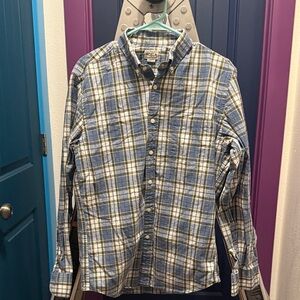 J. Crew Blue and White Checkered Shirt